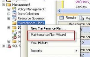 Maintenance Plan Wizard